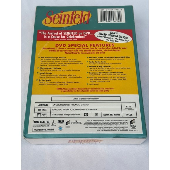 Seinfeld TV Series Season 4 DVD Box Set New Sealed. - Picture 4 of 12
